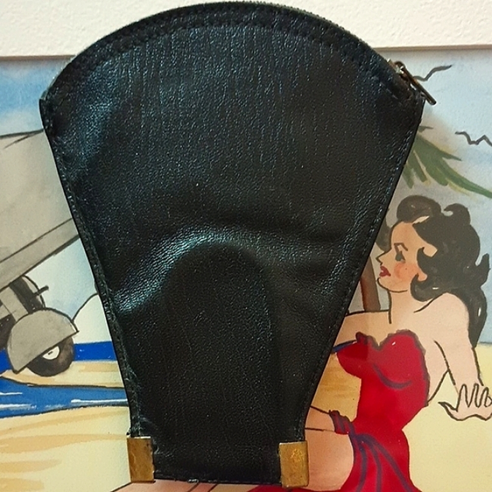 Vtg 1940s Roger’s E-Z-Lok Pipe Tobacco Pinch Loader Zippered Leather Pouch - Picture 4 of 8